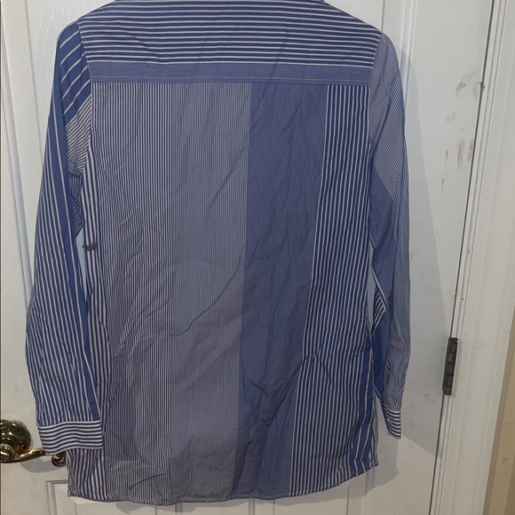J. McLaughlin Navy and White Striped Women’s Shirt - Picture 5 of 7